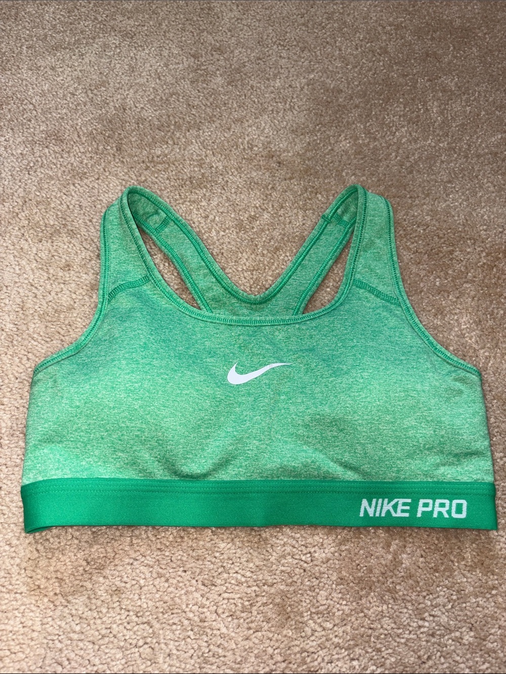 Nike Pro Green Heather Racerback Sports Bra